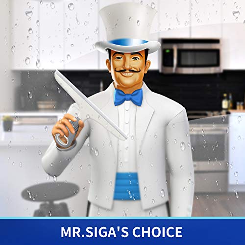 MR.SIGA Silicone Squeegee for Shower Doors, 25 cm/10 inch, White & Gray | Shower squeegee for glass doors, streak free squeegee for windows, showers and glass surfaces, includes suction hook
