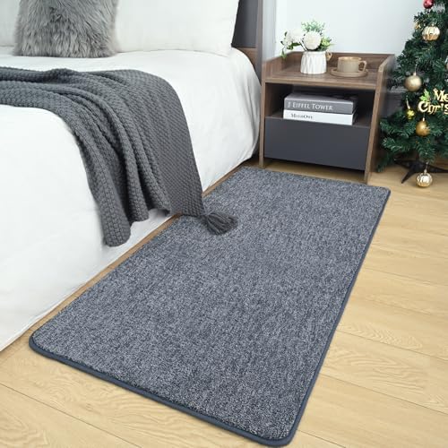 AROGAN Small Area Rugs for Bedroom, 2×4 Non Slip Runner Rug, Blue | Washable Fluffy Carpet with Memory Foam, Indoor Rug Runner for Kitchen, Bedside, Entryway Bathroom Home Decor - color: Navy Blue and White, size: 2' x 4' (Runner)