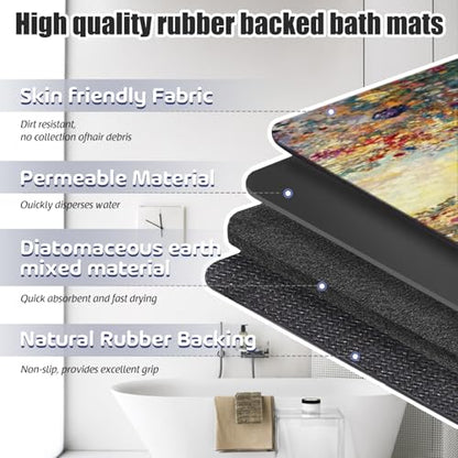 Bathroom Runner Mat Rugs Long,Cute Raccoon Flowers Image Diatomite Stone Bath Mat Large Absorbent Diatomaceous Earth Mat Non Slip Fast Dry Shower Mat Bathroom Rugs Floor Mat 16x42in - color: Design13