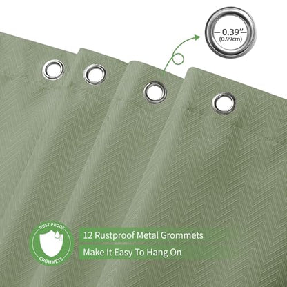 eachope Waterproof Fabric Shower Curtain,No Liner Needed,TPU Laminated Polyester Shower Curtain,Chevron Striped Design with Weighted Magnets and Metal Grommets,72"x78",Sage Green - color: Sage Green, size: 72"W x 78"L (Pack of 1)