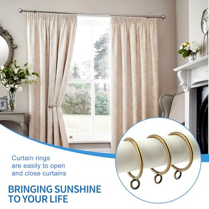 44 Pack Curtain Rings with Eyelets, Metal Drapery Rings for Pinch Pleat Curtains, Drape Ring 1.5 Inch I D, Fits Up to 1.2 in Rod (Bronze) - color: Antique Bronze