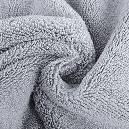 POLYTE Quick Dry Lint Free Microfiber Hand Towel, 16 x 30 in, Set of 4 (Gray) | 4 Pack, Oversize, Lint Free, Hanging Loop - color: Gray