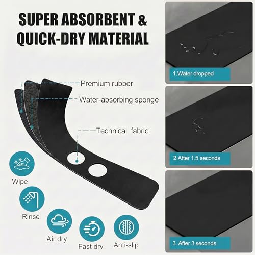 Absorbent Kitchen Sink Faucet Mat for 2-Hole 4" On-Center Faucets 30"x5.5" | Fits Sink with Soap Dispenser, Air Gap or Side Sprayer - Cuttable Drip Catcher Splash Guard for Irregular & 3, 4 Hole Sinks - size: 30"Lx5.5"W 4'' on center