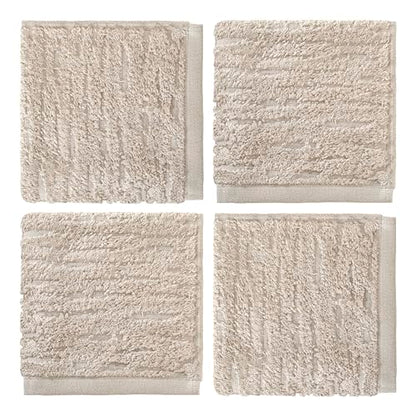 SKL Home CloudSoft Cotton Luxury 4-Piece Washcloth Set, Oatmeal - color: Oatmeal, style: Wash Cloths (Set of 4)