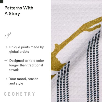 GEOMETRY Kitchen Tea Towels - Quick Dry Microfiber Dish Towels for Kitchen - Marrow 18" x 30" - 1 Pack - color: Harvest, style: Kitchen Towel - Double