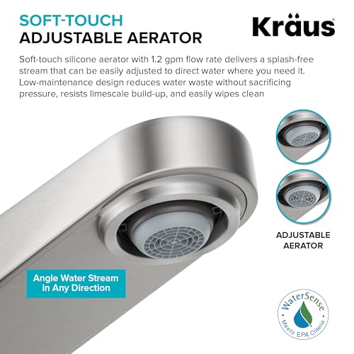 KRAUS Indy Widespread Bathroom Faucet in Spot-Free Brushed Nickel/Matte Black with 2 Handles, Pop Up Drain and Supply Lines, FUS-14103SFBNMB - color: Spot Free Brushed Nickel/Matte Black, style: Widespread
