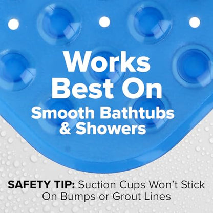 SlipX Solutions 39x16 Extra Long Non Slip Bath Mat, Tub & Shower, Blue | Anti Slip Mat for Elderly & Kids Bathroom, 30% More Coverage, 200 Suction Cups, Hundreds of Drain Holes - color: Blue