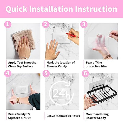 Carrie Joe Soap Dish Holder No Drilling 304 Rustproof Stainless Steel Wall Mounted Soap Holder Tray Bar Sponge Holder for Bathroom & Kitchen - color: Black
