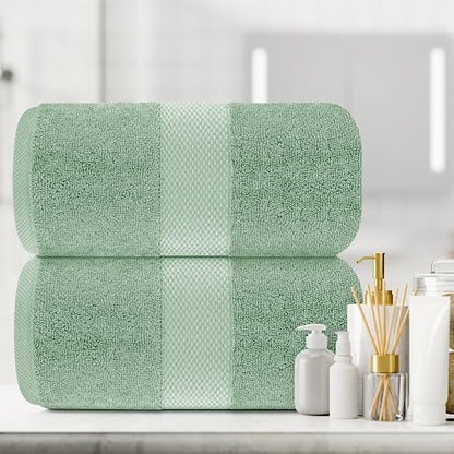 White Classic Luxury Bath Sheet Towels Extra Large | Highly Absorbent Hotel spa Collection Bathroom Towel | 35x70 Inch | 2 Pack (Green) - color: 11: Mint Green