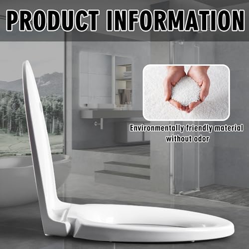 SS113/SS114 Toilet Seat Replacement Compatible with TOTO,Elongated Toilet Seat Soft Close,Traditional Toilet Seat Replacement,Toilet Lid Slow Close Quiet No Slam, Heavy Duty Elongated Toilet, White