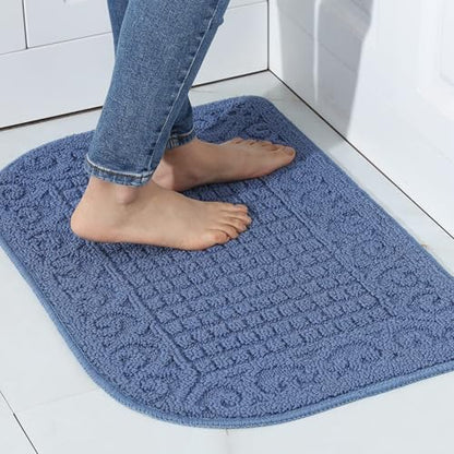COSYHOMER 27x18 Half Round Kitchen Rug,Non Slip Washable Mat,Blue 1PC | Polypropylene tufted textile,small half circle rug,kitchen sink mat,Kitchen floor mat - color: Blue, size: 1'6" x 2'3" (Semicircular)