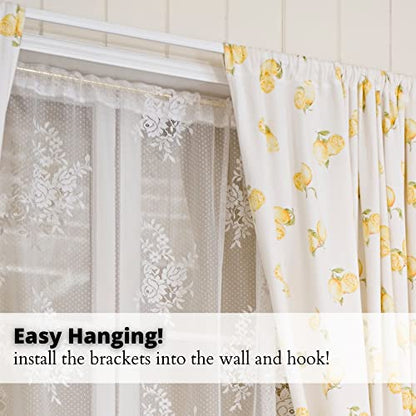 Yafa Home Fashion Heavy Duty Single Standard Adjustable Curtain Rod Hardware Included (White, 18"- 28") - color: White, size: 18"- 28"