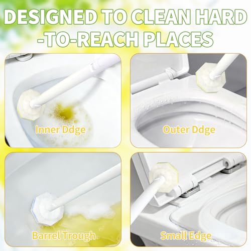 60 Count Toilet Bowl Cleaner Refill Pads for Clorox, Lemon Scent | Disposable Toilet Brush Heads, Toilet Bowl Cleaner, Pre-Loaded Cleaning Formula, Lemon Scent, Bathroom Cleaning Supplies - size: 1 Count (Pack of 60)
