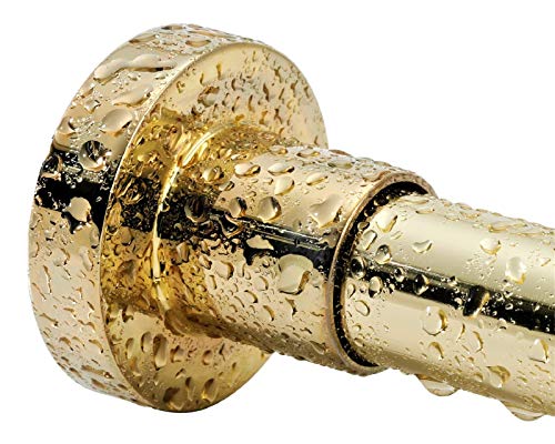 Spring Tension Curtain Rod 43-73 Inches, Rust-Resistance and Non-Slip Shower Curtain Rod for Window or Bathroom, Gold - color: Gold
