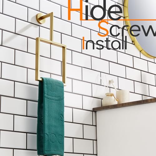 Towel Rings for Bathroom Wall Mounted Vertical Towel Rack Brushed Gold Stainless Steel Contemporary Hand Towels Holder Hanger, AN3005GD - color: Brushd Gold