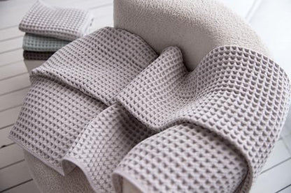 Waffle Cotton Bath Towels-100% Turkish Cotton, Quick Dry, Ultra Soft, Premium Absorbent, Weave Design, Fast Drying-2 Pieces Bath Towel Set (1 Large Bath Towel and 1 Hand Towel) (Beige) - color: Beige