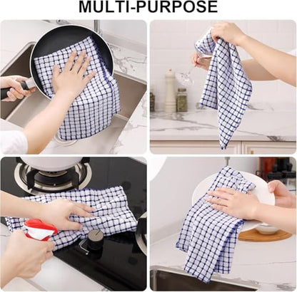 6 Pack Waffle Weave Hand Face Head Towel 12x12 Inches Soft Absorbent Kitchen Dish Tea Towel Bath Guest Gym Washcloths Multi Purpose Towels (Random Color)