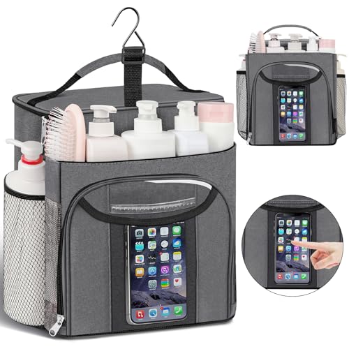 Mesh Shower Caddy Portable, Shower Tote Bag for Dorm Room Essentials | Quick Dry, Large Capacity Hanging Mesh Tote Bag for Travel Camping Essentials (Gray) - color: Gray