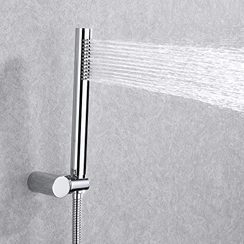 SUMERAIN Bathroom Rain Shower System with 8" Rain Shower Head | Wall Mounted, Brass Hand Shower, Rough in Valve Included, Concealed Box Design, Easy to Maintain and Install - color: Chrome, size: 2 Function