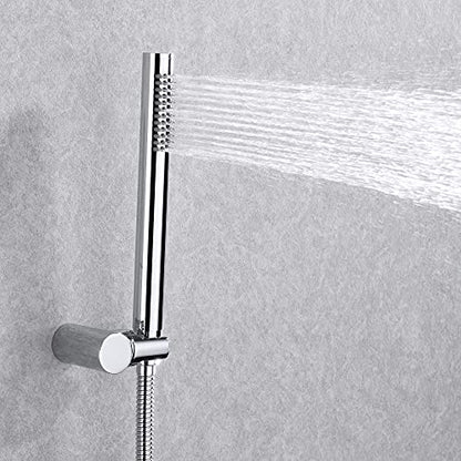 SUMERAIN Bathroom Rain Shower System with 8" Rain Shower Head | Wall Mounted, Brass Hand Shower, Rough in Valve Included, Concealed Box Design, Easy to Maintain and Install - color: Chrome, size: 2 Function