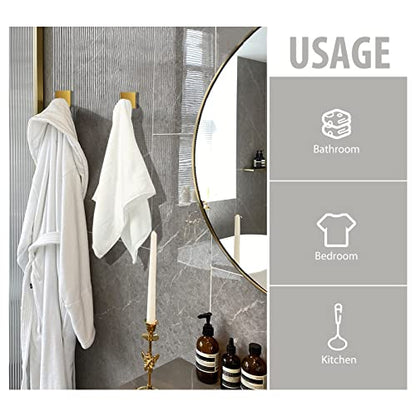 VIS'V Adhesive Towel Hooks, Shower Wall Stick on Hooks, Gold, 4 Pcs | Metal Material, Compact Design, Peel and Stick, 2 Extra Adhesive Strips, for Bathroom Kitchen Livingroom Office RV - color: Gold