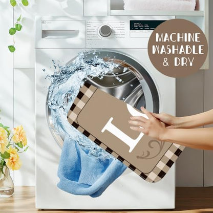 Plaid Dish Drying Mat for Kitchen Brown Checkered Dish Drainer Mats Absorbent Microfiber Love Text Dishes Drying Pad 18x24 Inches Washable for Countertop Coffee Bar Refrigerator - style: Love