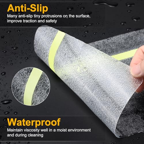 Qingluan Anti Slip Tape, Waterproof Self Adhesive Glow Green Transparent 5.9" x32.8Ft Grip Tape - color: Transparent Glow in The Dark Green, size: 5.9 Inch x 32.8ft