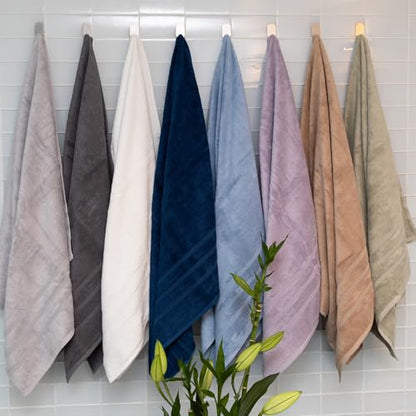 Turkish Bath Towels, 2 Pack, 30 x 58 in, 700 GSM, Seagrass Green | 2 jumbo bath towels, 30 x 58 in, woven in Turkey, 700 GSM, 50% viscose made from bamboo and 50% Aegean Turkish cotton, plush - color: Seagrass Green, size: Bath Towels, Set of 2