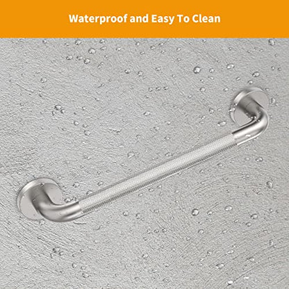 18 Inch Knurled Shower Grab Bar, Brushed Nickel, 2 Pack | 304 Stainless Steel, ADA 500lbs Support, Non-Slip Knurled Grip, Concealed Screws, Rustproof Handrail - color: Brushed Nickel Knurled, size: 18 Inch (Pack of 2)