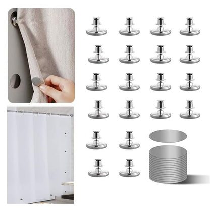 Curtain Magnets Closure,20 Pcs Magnetic Curtain Clips for Indoor Outdoor Curtains Prevent Light Leaking,Magnetic Shower Curtain Clips for Side of Shower, 10 Pair, Plus Size - size: 10 Pairs (20 Pieces)