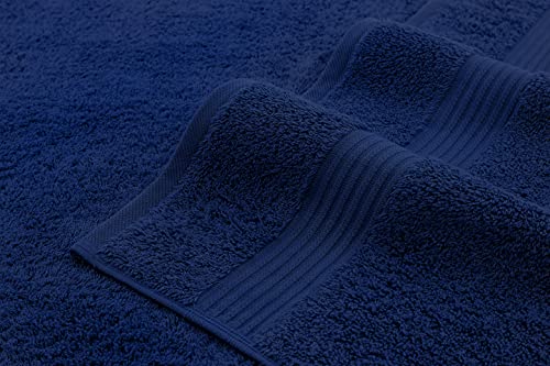 American Veteran 100% Cotton Turkish 6 Piece Luxury Towel Set - 2 Bath, 2 Hand, 2 Washcloths in Navy Blue - color: Navy Blue, size: XL 6PC