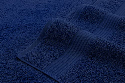 American Veteran 100% Cotton Turkish 6 Piece Luxury Towel Set - 2 Bath, 2 Hand, 2 Washcloths in Navy Blue - color: Navy Blue, size: XL 6PC