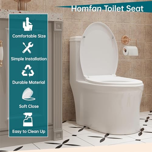 Round Toilet Seat with Soft Close, Quick Release and Quick Attach Design, Plastic Toilet Seat with Non-Slip Bumpers, Never Loosens and Easy to Install and Clean, Fits Most Round Toilets - color: Standard (Locking), size: Round (17″)