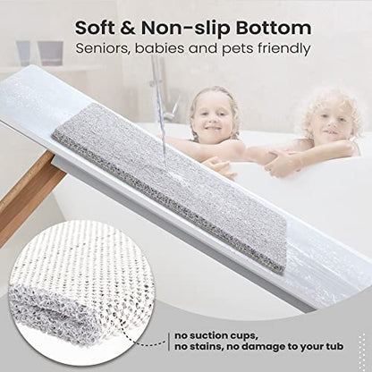 Nonslip Bathtub Mat, Anti Slip Bath Mat 0.6" Extra Thick, Quick Dry Bath Tub Anti Slip Shower Mat, Loofah Non-Slip Bath Mat for Tub Bathroom Pool Kitchen Entryway Home Hotel(Light Gray 16x27) - color: Light Grey, size: 27" x 16" (Rectangular)
