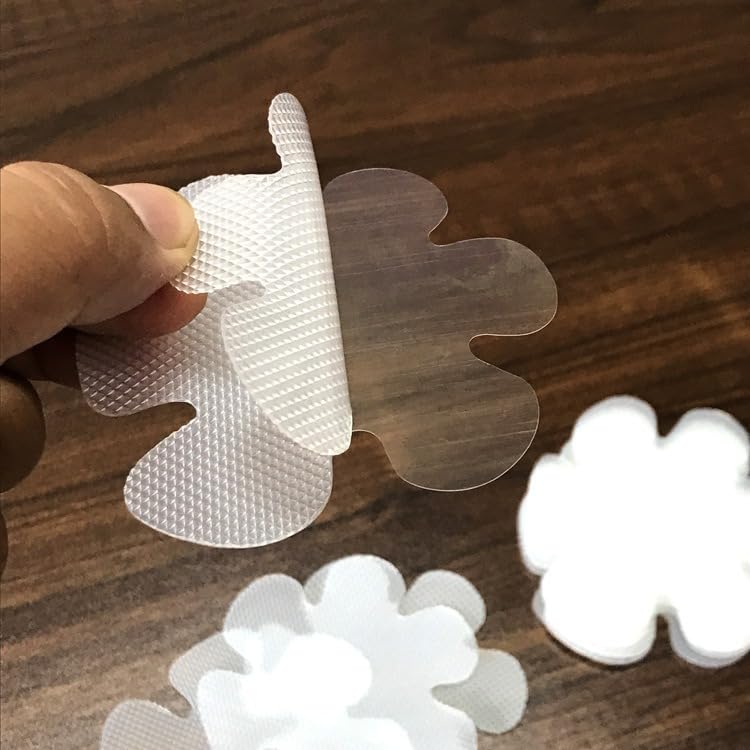 INF Set of 10 Non-Slip Stickers Non-Slip for Bathtub Shower Non-Slip Pads Transparent/White