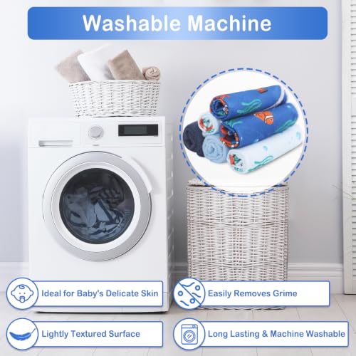 Baby Washcloths, 24Pack Baby Wash Cloths Extra Soft & Ultra Absorbent, Baby Towels and Washcloths Face Towels for Unisex Boys Girls Body, Washclothes Gentle on Sensitive Skin, 9x9 Fish - color: Fish