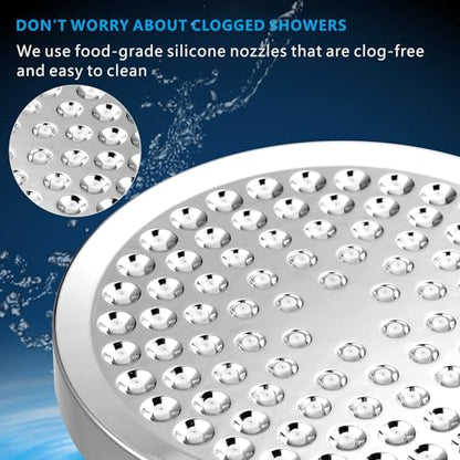 High Pressure Rain Shower Head - High Flow Rainfall Showerhead - Luxury Modern Look - Pressure Boosting Bathroom Shower Heads (6 inches, Chrome) - color: Luxury Chrome