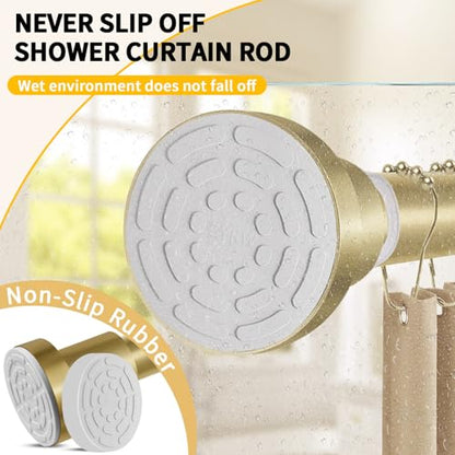 ZYRW Shower Curtain Rod 36-84 Inches (3-7ft) Non Rust Adjustable Shower Rod Spring Tension Non Slip No Drilling Stainless Steel Shower Rods for Bathroom Window - color: Brushed Gold, size: 36"-84"