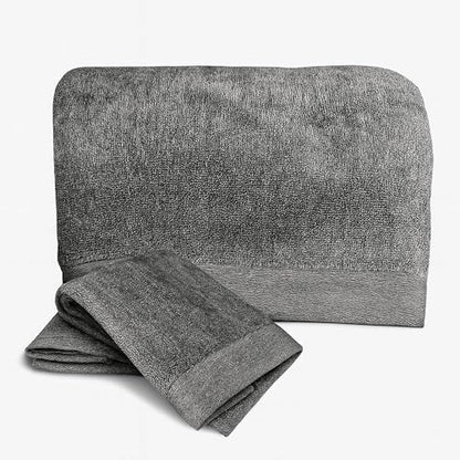 Luxury 3pc Bath Sheet Towel Set, Extra Large Bathroom Towel, 37x70 Viscose Derived from Bamboo & Cotton, Plush, Super Absorbent & Fast Drying, 1 Bath Sheets & 2 Hand Towels - Charcoal - color: Charcoal, size: 3pc