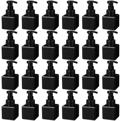 Foaming Soap Dispenser 8.5 oz Foam Pump Bottle Bulk Empty Travel Foaming Dispenser Refillable Hand Soap Plastic Pump Bottle Travel Clear Container for Bathroom Vanities(24 Pcs,Whole Black) - color: Whole Black