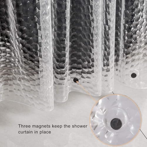 WELTRXE Extra Long Shower Curtain Liner with Magnets, 72 x 84 Inch Waterproof 3D Water Cube Clear Bathroom Shower Curtains, No Chemical Smell, Heavy Duty, Extra Long for Shower Stall, Bathtubs - color: Clear-water Cube, size: 84"W x 72"L (Pack of 1)