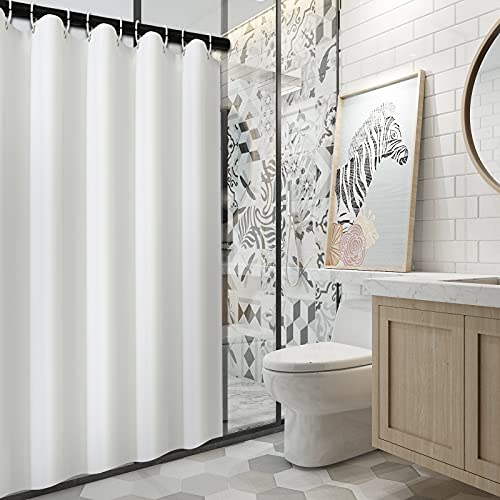 Small Shower Curtain Liner Ipx4 Waterproof, Soft Narrow Stall 47x71 Inch,RV Travel Trailer - Camper Shower Curtain with 8 Hooks and 4 Bottom Magnets/White - size: 47"W x 71"L (Pack of 1)