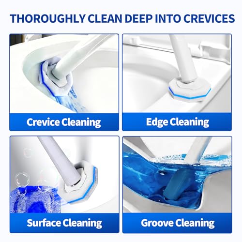 Disposable Toilet Brush,Toilet Bowl Cleaner,Wall Mounted Toilet Bowl Brush with 36 Refills for Deep Toilet Cleaning,Toilet Brush and Holder Set for Hygienic Bathroom Maintenance(White) - style: White-Toilet brush+36 refills