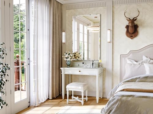 Frameless Bathroom Mirror, 30"x36" Beveled Wall Mirror | Frameless Mirror over sink, Living Room, Bedroom, Vanity, Entryway, Fireplace, Hangs Horizontally or Vertically - size: 36"L x 30"W