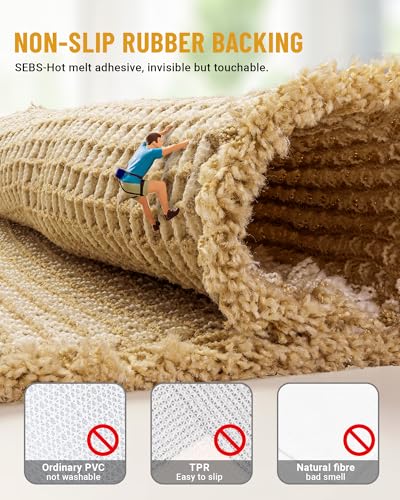 Furicher Large Waffle Bath Mat Set, Non Slip Bathroom Mat Set 2 Piece, Ultra Absorbent Bath Mats, Machine Washable Bath Rugs, Brown & White, 20"×47" and 16"×24" - color: Brown-white
