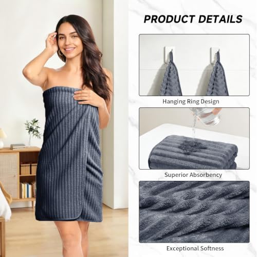 Extra Large Bath Towel Set 10 Piece, XL Bath Towels 35"x67" Oversized Bath Sheets, 280 GSM Microfiber Quick Dry Absorbent Towels, 5 Bath Sheets & 5 Hand Towels (Dark Gray) - color: Dark Gray, size: Bath towel 35" x 67"+hand towel 30"x13"