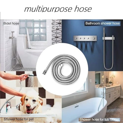 59 Inches Shower Hose,Bidet Hose,Chrome | 304 Stainless St304 Stainless Steel, Handheld Shower Hose, G1/2 Thread Interface (0.8" or 20mm) - color: Chrome