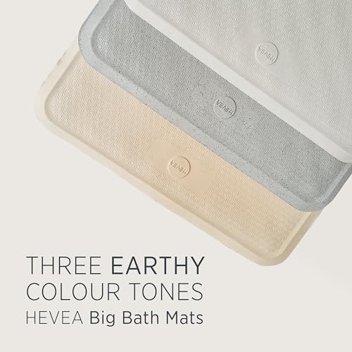 HEVEA Natural Rubber Big Bath Mat - Upcycled, Danish Design - Non Slip Bathtub Mat, 299 Suction Cups - Safe and Friendly Shower Mat for All Ages (Marble) - color: Marble, size: 29.5" x 13.4" (Rectangular)