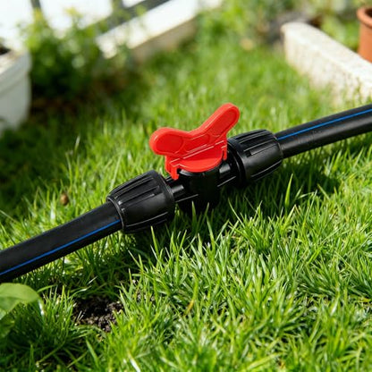 12 Pack 1/2 Inch Drip Irrigation Valve Fittings (1/2" ID x 0.6-0.65" OD), 1/2'' Dripline Barbed Shut Off Valve Connectors with Anti-Drop Lock Nuts for Garden Lawn Irrigation System Connection - size: 1/2" Nut Valve-12P