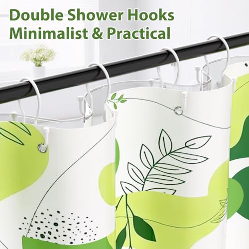 Shower Curtain Hooks, Simple Shower Curtain Rings, Sturdy Shower Curtain Hangers, Double Hook Shower Curtain Hooks, Smooth Gliding Metal Shower Hooks for Shower Curtain (White, 12 Pack) - color: White, size: 12 Pack